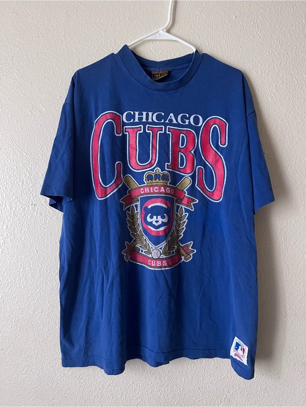Vintage 80s Chicago Cubs Men's Graphic T-Shirt - Blue